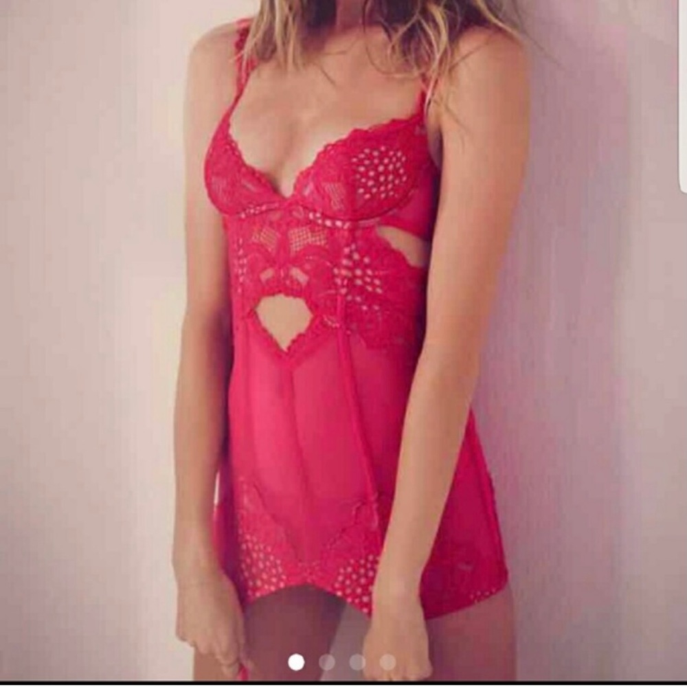 Victoria's Secret Red Lace Chemise